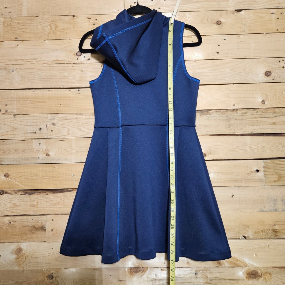 Hunter for Target Navy Blue Scuba Hooded Full Zip Sleeveless Dress Small - Picture 9 of 9